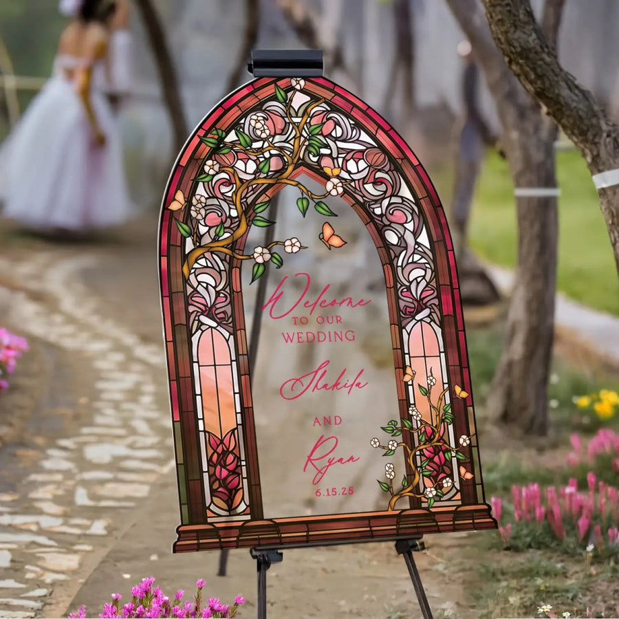 【受注製作品】Wedding Welcome Board wedding-welcome-sign-stained-