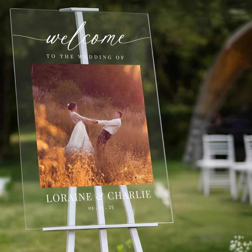 Wedding Welcome Sign With Custom Photo, Photo Wedding Sign - SpeedyOrders