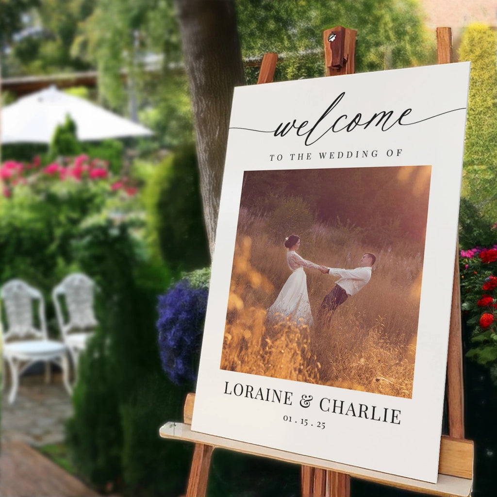 Wedding Welcome Sign With Custom Photo, Photo Wedding Sign - SpeedyOrders