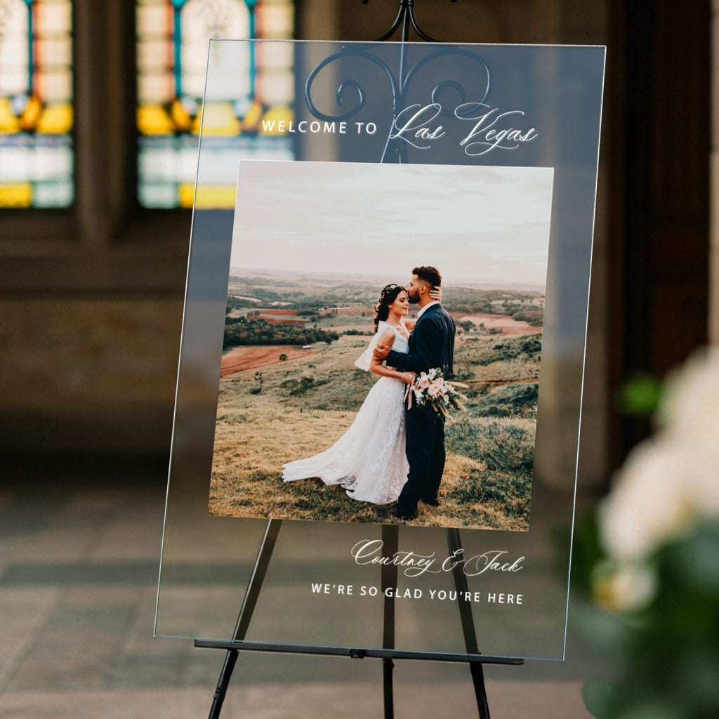 Wedding Welcome Sign With Custom Photo, Photo Wedding Sign - SpeedyOrders