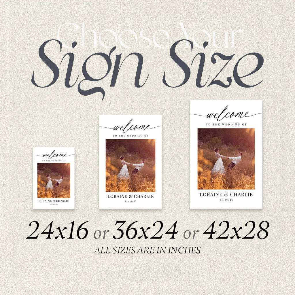 Wedding Welcome Sign With Custom Photo, Photo Wedding Sign - SpeedyOrders