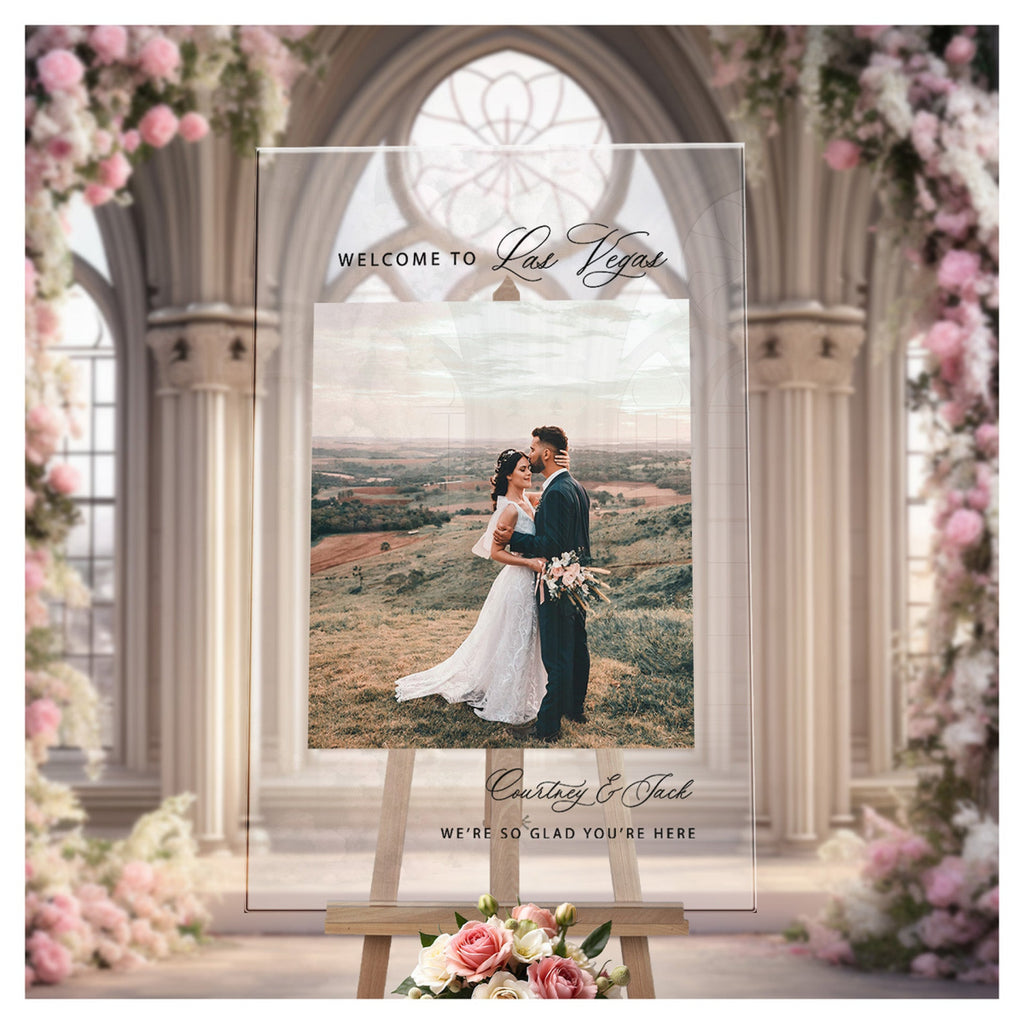 Wedding Welcome Sign With Custom Photo, Photo Wedding Sign - SpeedyOrders