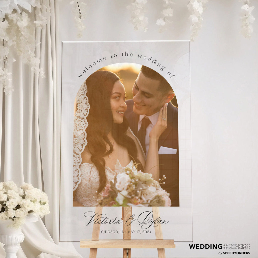 Wedding Welcome Sign With Photo, Photo Wedding Sign - SpeedyOrders