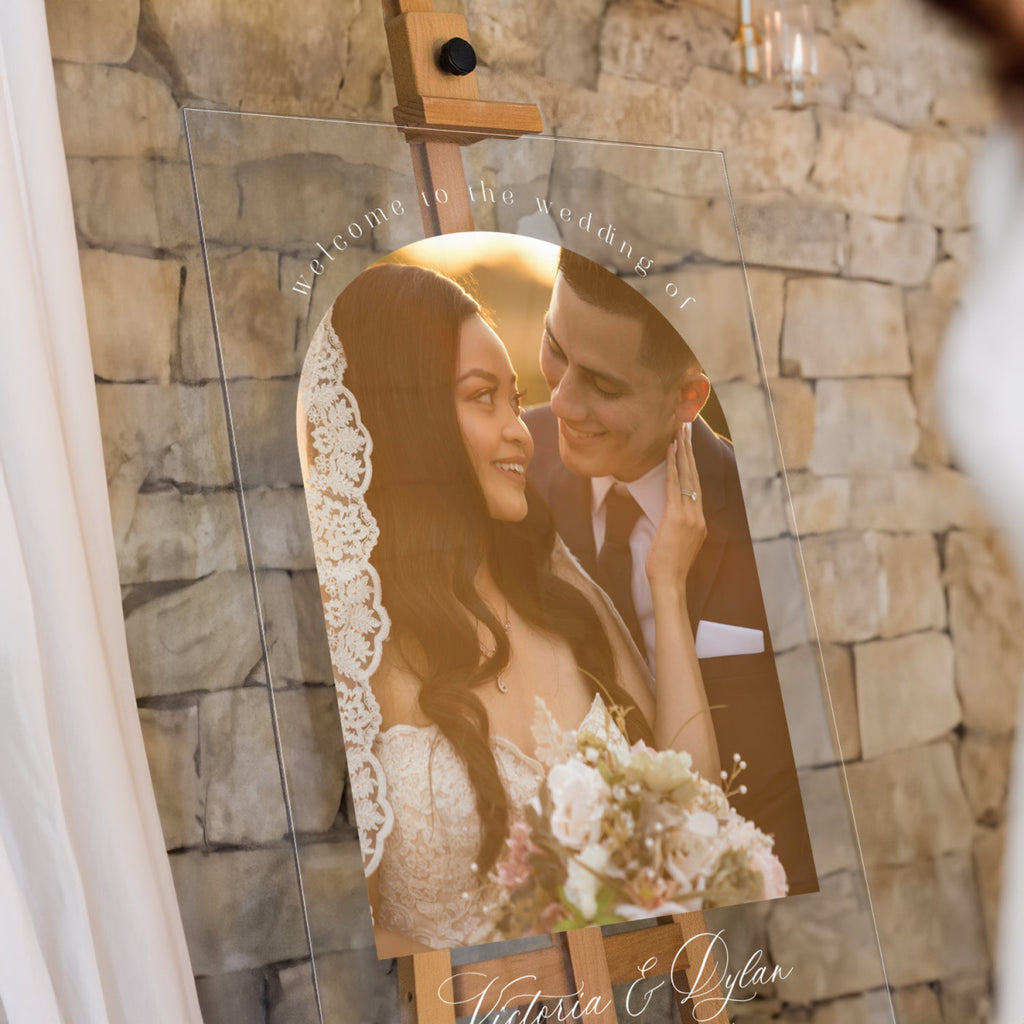 Wedding Welcome Sign With Photo, Photo Wedding Sign - SpeedyOrders
