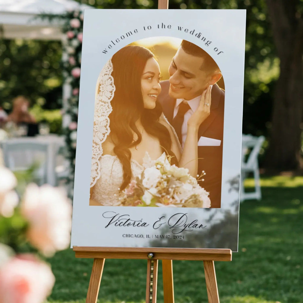Wedding Welcome Sign With Photo, Photo Wedding Sign - SpeedyOrders