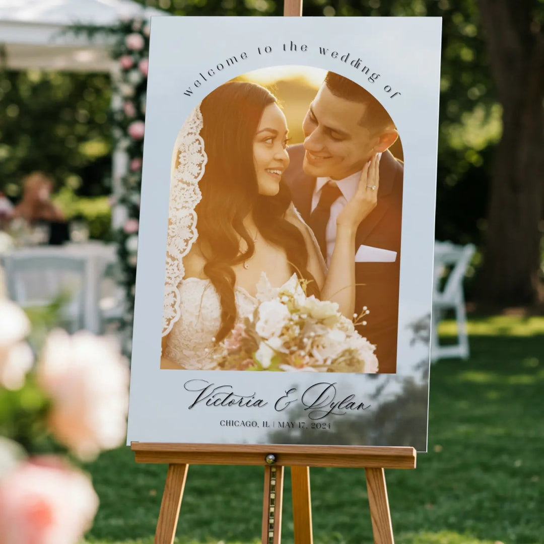 Wedding Welcome Sign With Photo, Photo Wedding Sign - SpeedyOrders