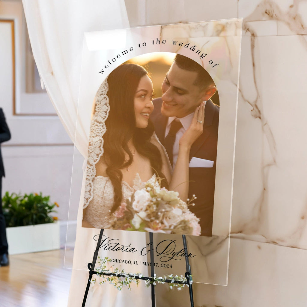 Wedding Welcome Sign With Photo, Photo Wedding Sign - SpeedyOrders