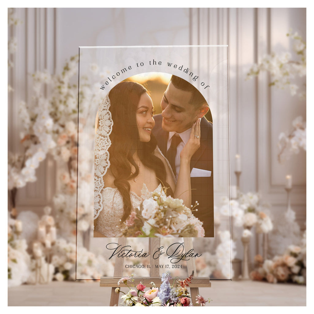 Wedding Welcome Sign With Photo, Photo Wedding Sign - SpeedyOrders