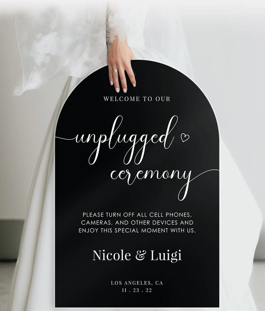 Welcome To Our Unplugged Ceremony Sign - SpeedyOrders