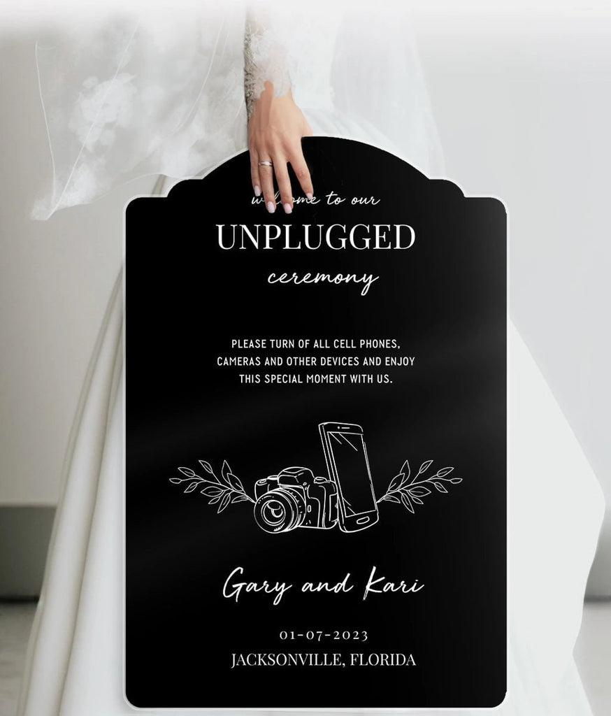 Welcome To Our Unplugged Ceremony Sign - SpeedyOrders