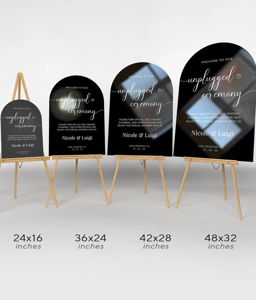 Welcome To Our Unplugged Ceremony Sign - SpeedyOrders