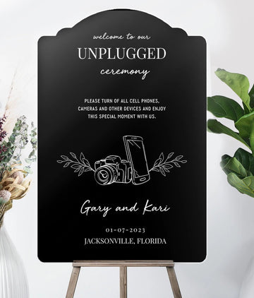 Welcome To Our Unplugged Ceremony Sign - SpeedyOrders