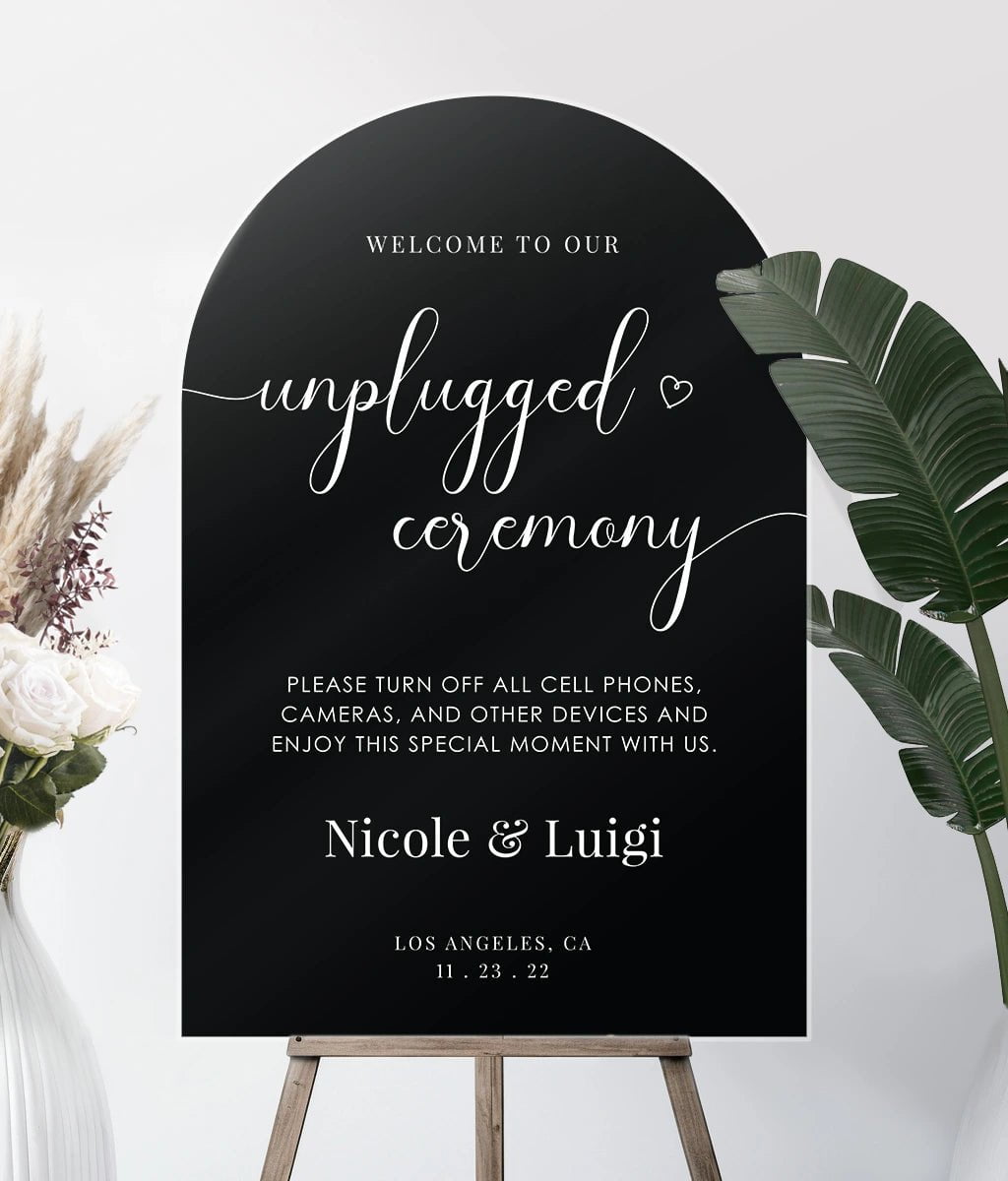 Unplugged Wedding Welcome Sign - Unplugged Ceremony - Custom Wedding Sign - Printed Sign - Personalized Wedding Sign orders - Shipped Sign