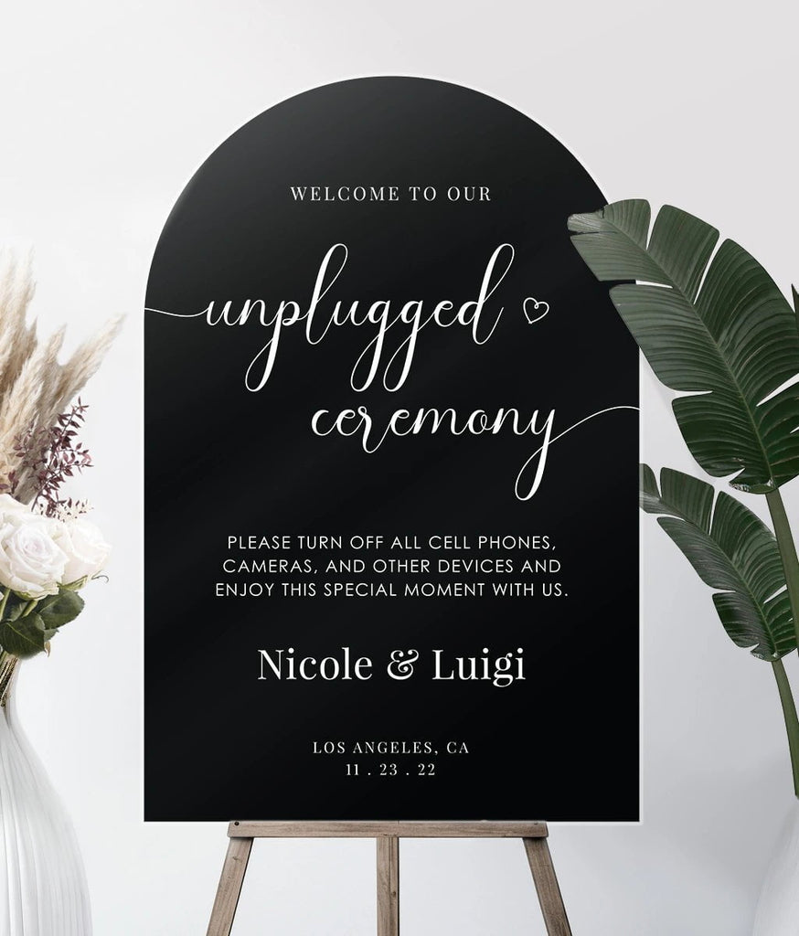 Welcome To Our Unplugged Ceremony Sign - SpeedyOrders