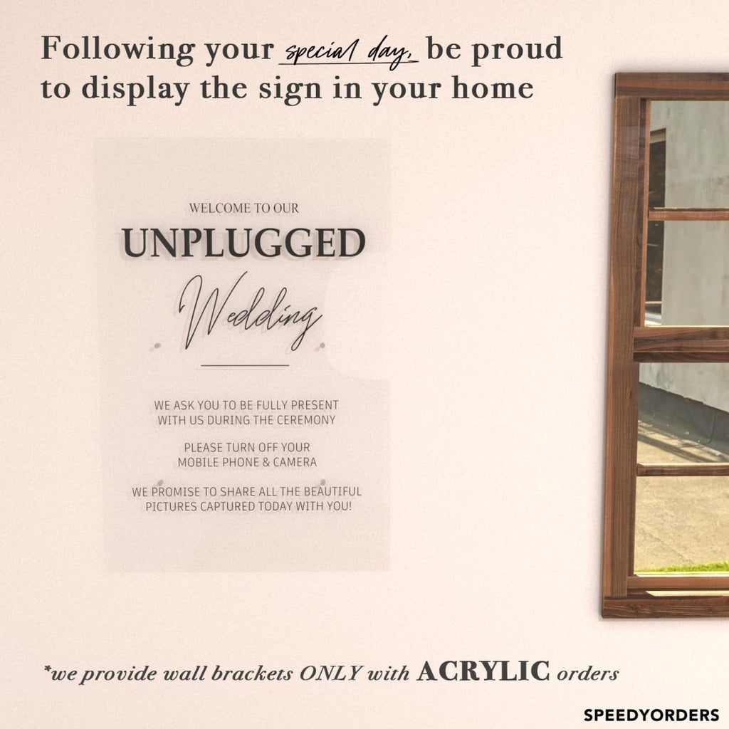 Welcome to Our Unplugged Wedding Decoration Sign - SpeedyOrders
