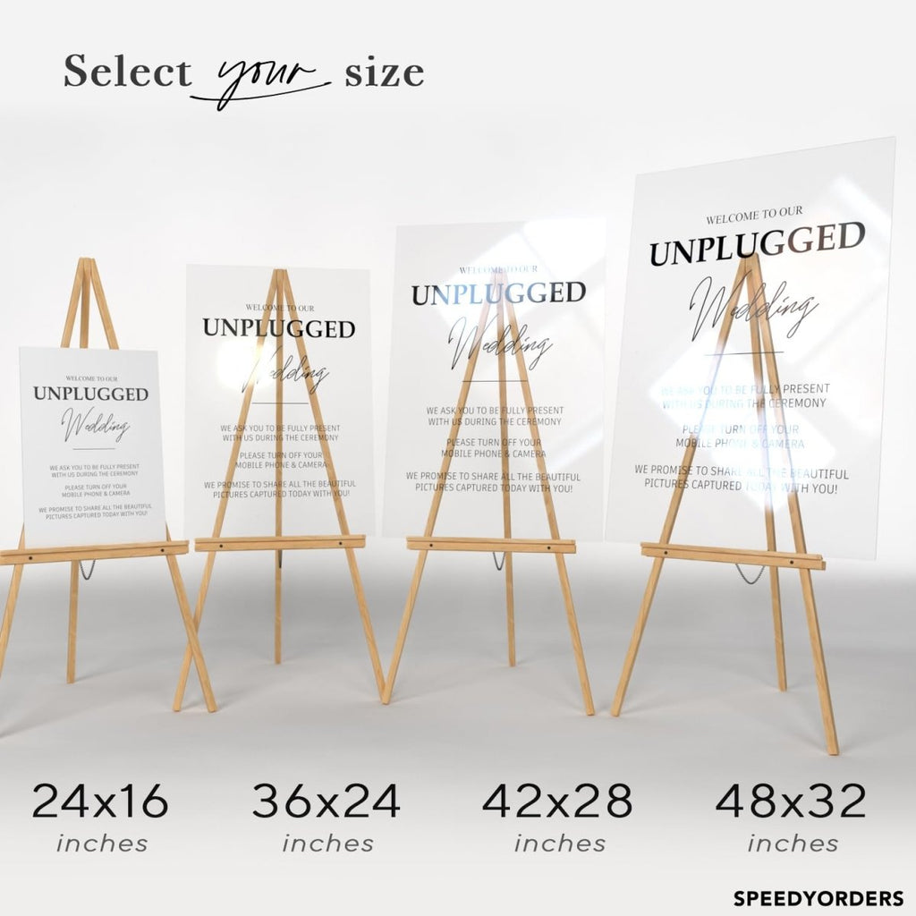Welcome to Our Unplugged Wedding Decoration Sign - SpeedyOrders