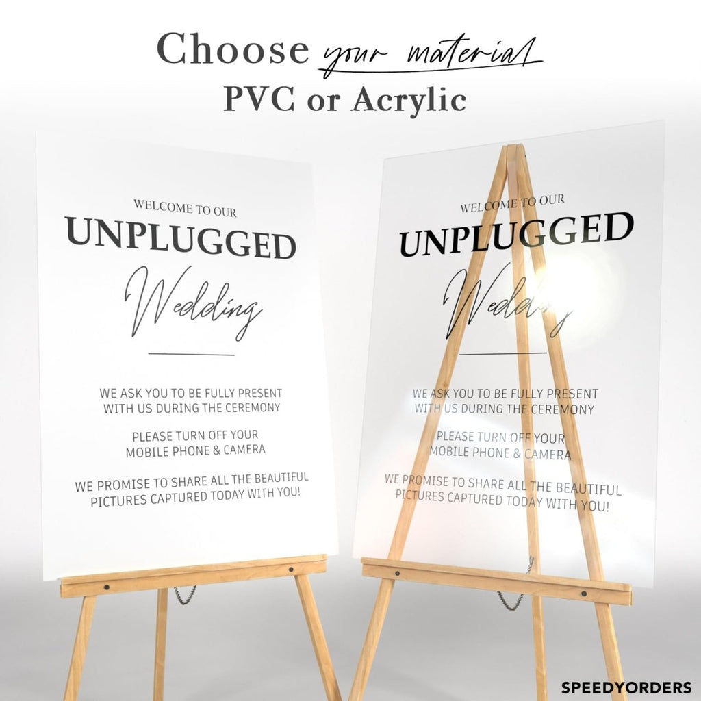 Welcome to Our Unplugged Wedding Decoration Sign - SpeedyOrders
