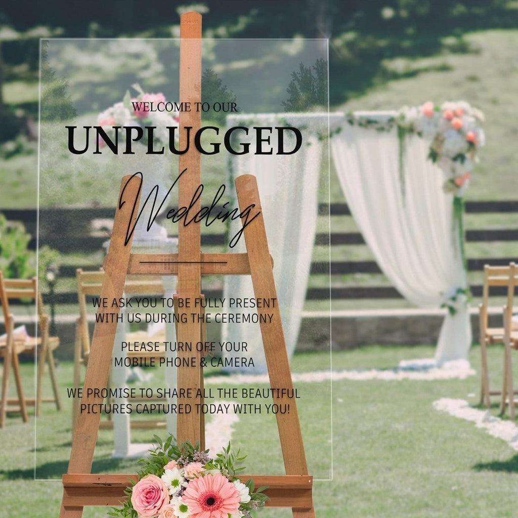 Welcome to Our Unplugged Wedding Decoration Sign - SpeedyOrders