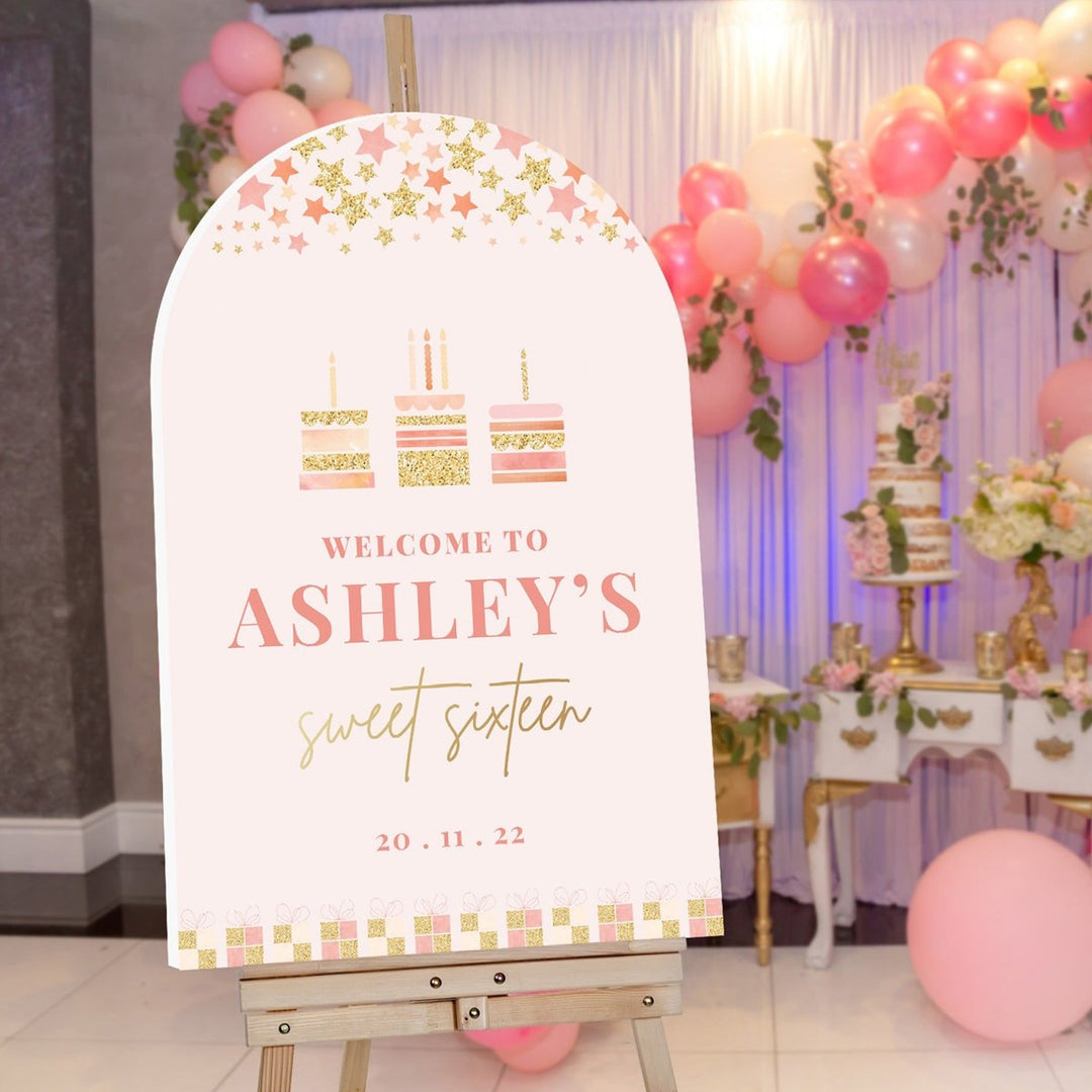 Welcome To Sweet Sixteen Birthday Party Welcome Sign - SpeedyOrders