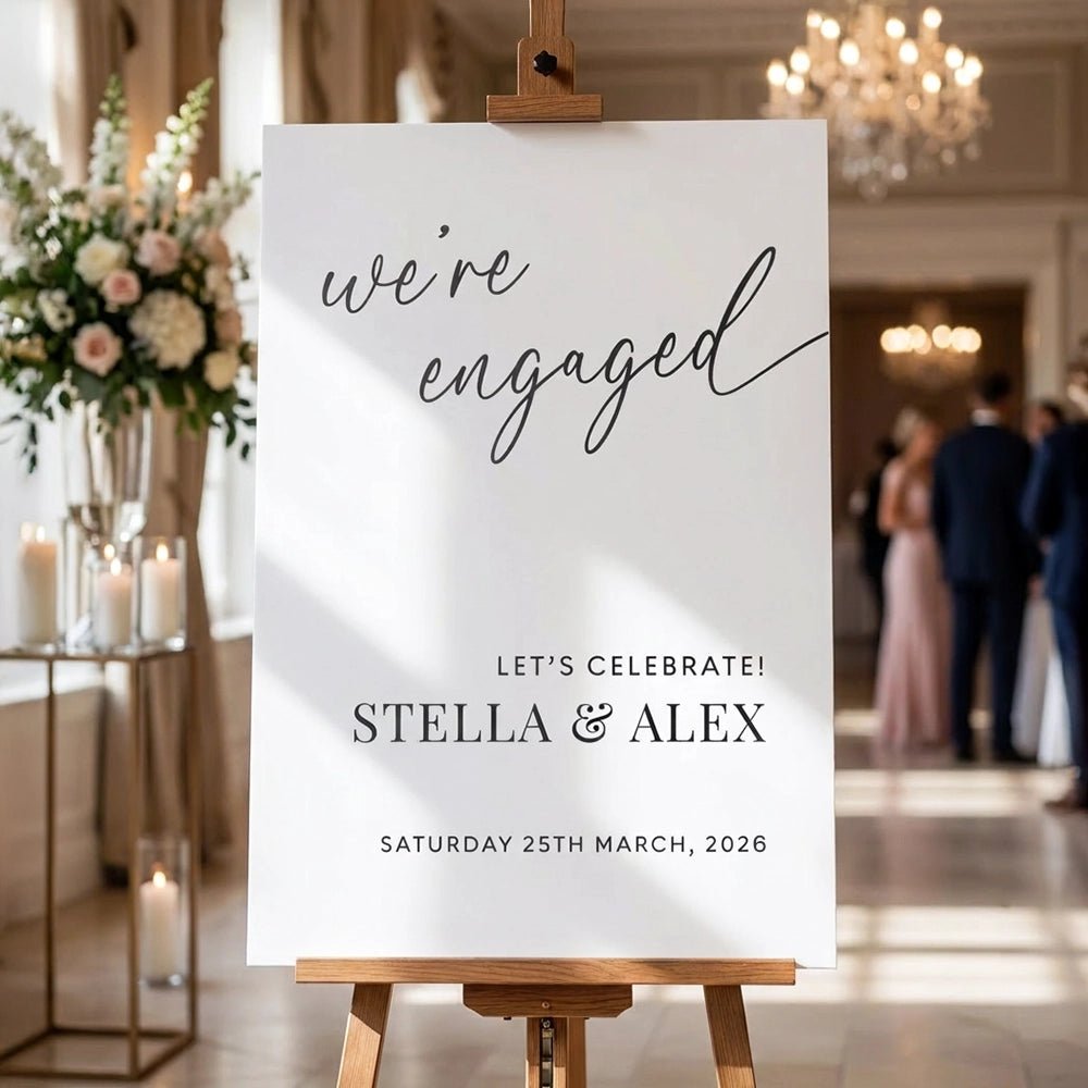 We’re Engaged Sign, Acrylic Engagement Party Sign - SpeedyOrders