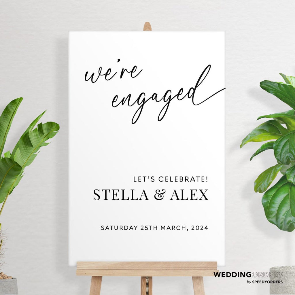 We’re Engaged Sign, Acrylic Engagement Party Sign - SpeedyOrders