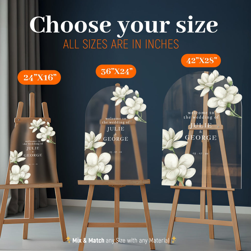 White Gardenia Theme Wedding Signs - SpeedyOrders