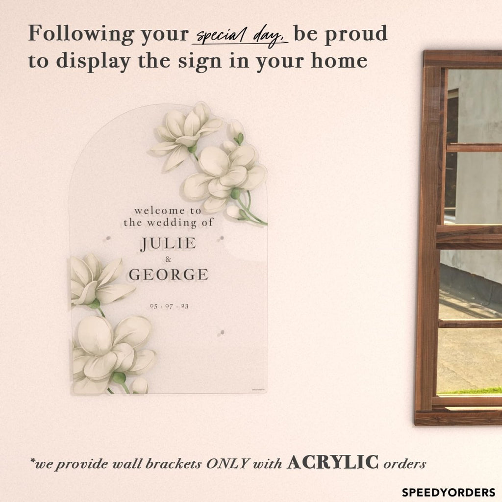 White Gardenia Theme Wedding Signs - SpeedyOrders