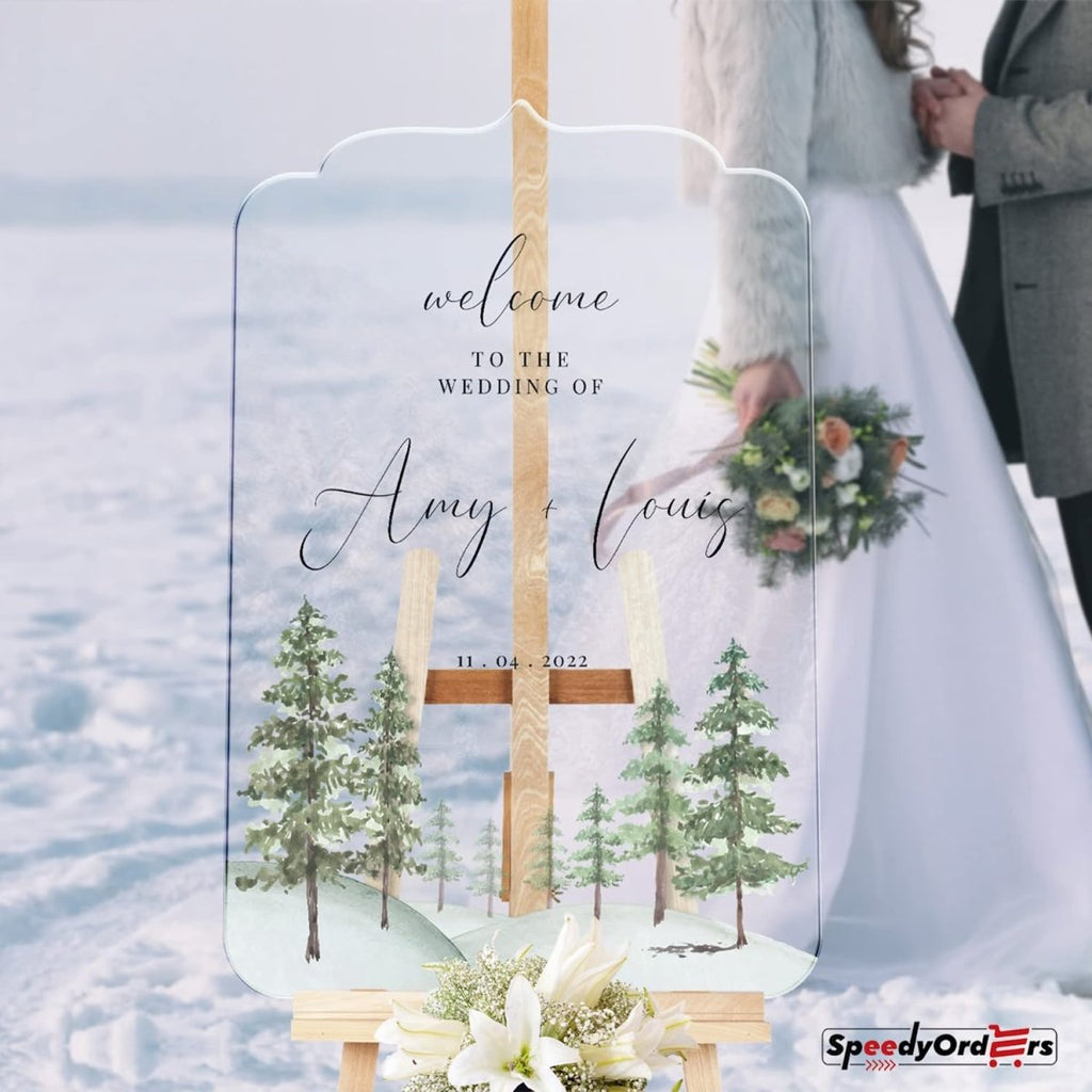 White Winter Theme Wedding Reception Signs - SpeedyOrders
