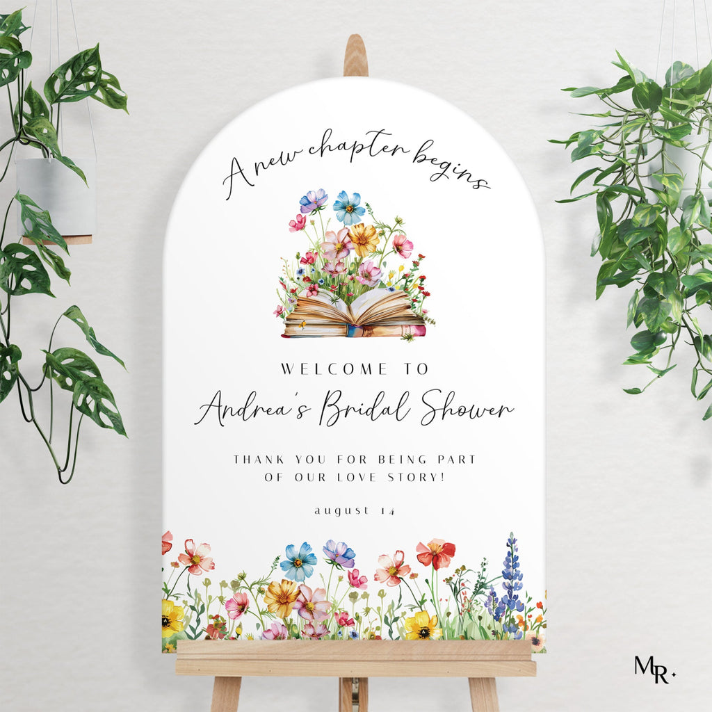 Wild flowers Bridal Shower Sign, Floral Bridal Shower Welcome Sign - SpeedyOrders