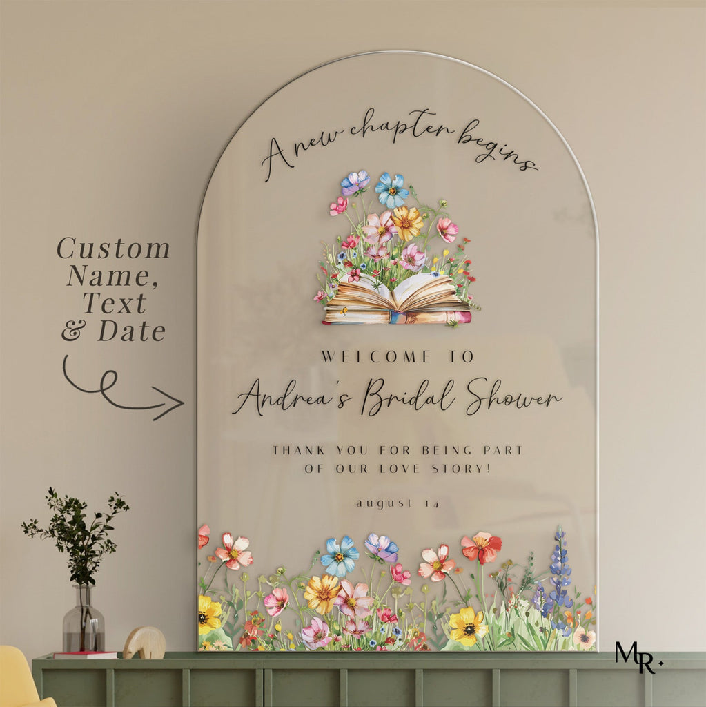 Wild flowers Bridal Shower Sign, Floral Bridal Shower Welcome Sign - SpeedyOrders