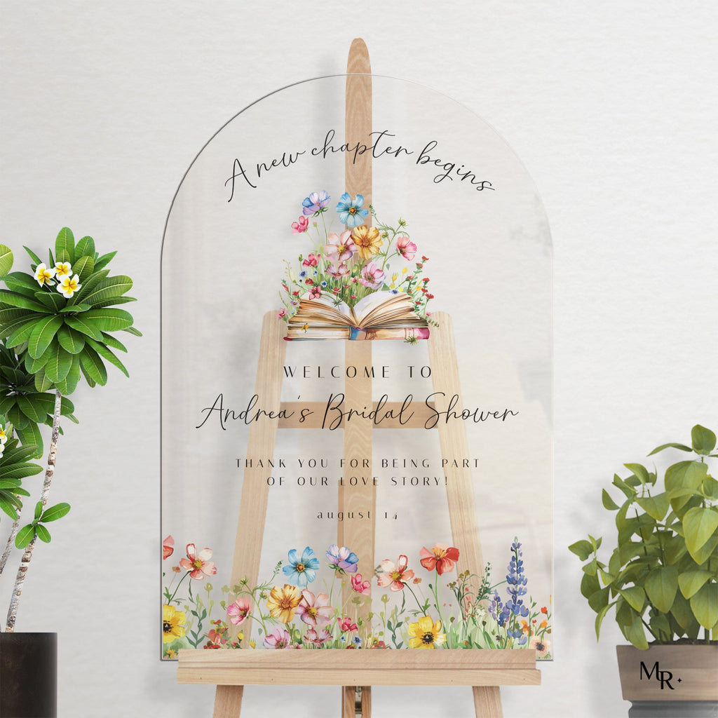 Wild flowers Bridal Shower Sign, Floral Bridal Shower Welcome Sign - SpeedyOrders