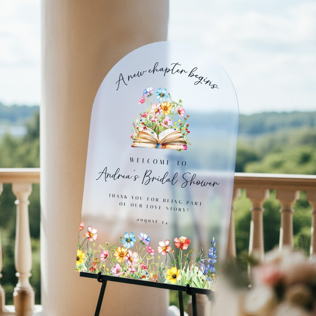 Wild flowers Bridal Shower Sign, Floral Bridal Shower Welcome Sign - SpeedyOrders