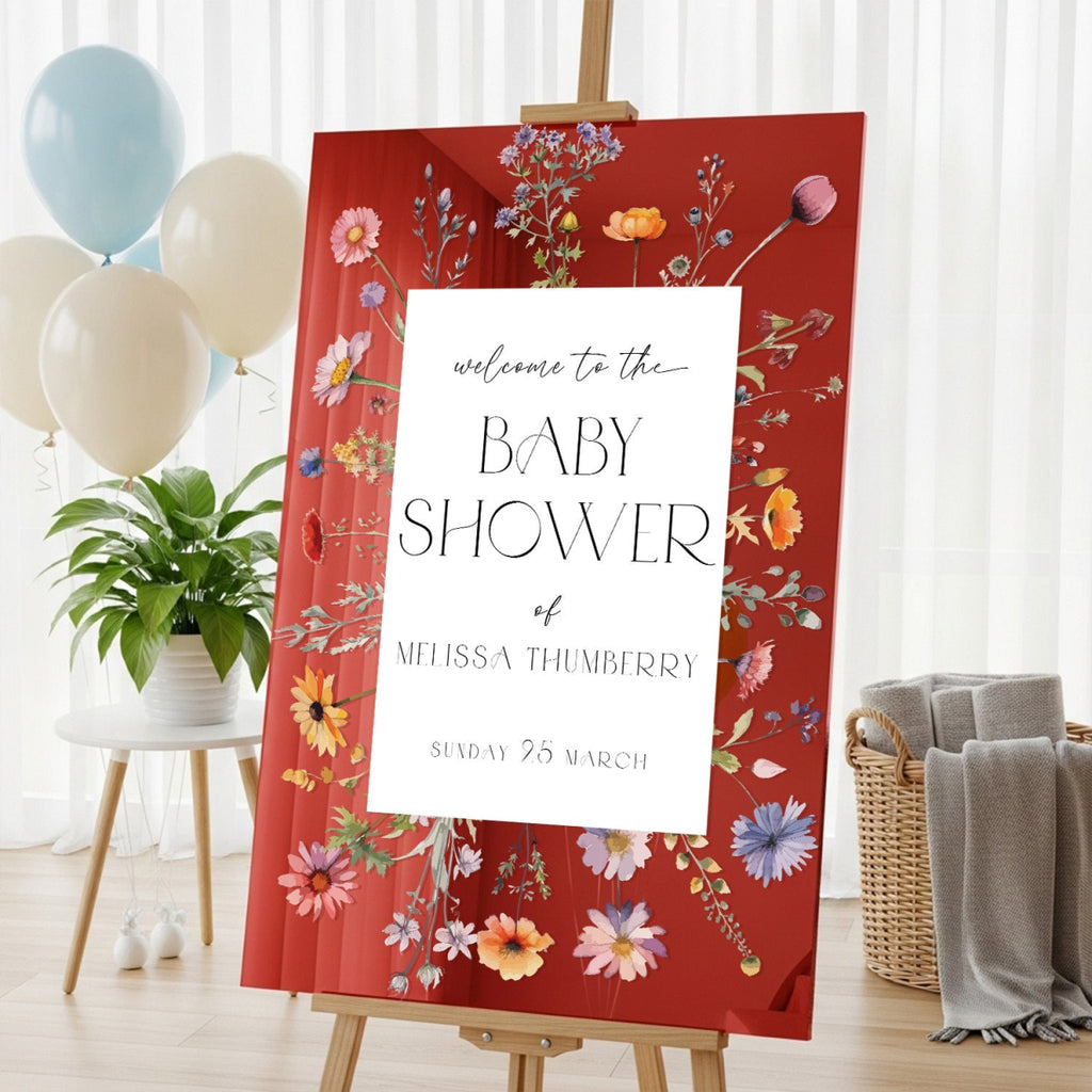 Wildflower Baby Shower Sign, Floral Baby Shower Sign, Wildflowers Baby Shower Decorations - SpeedyOrders