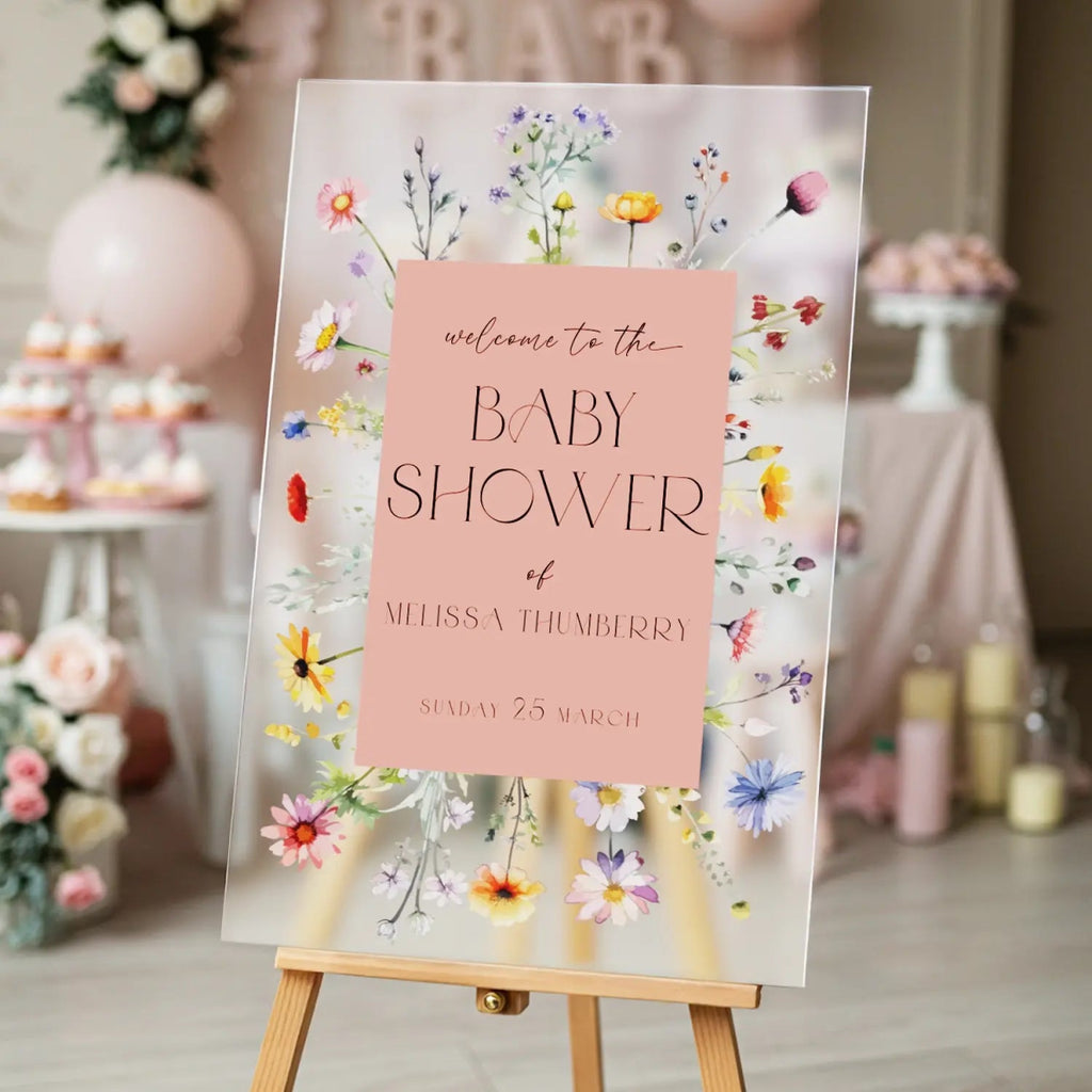 Wildflower Baby Shower Sign, Floral Baby Shower Sign, Wildflowers Baby Shower Decorations - SpeedyOrders