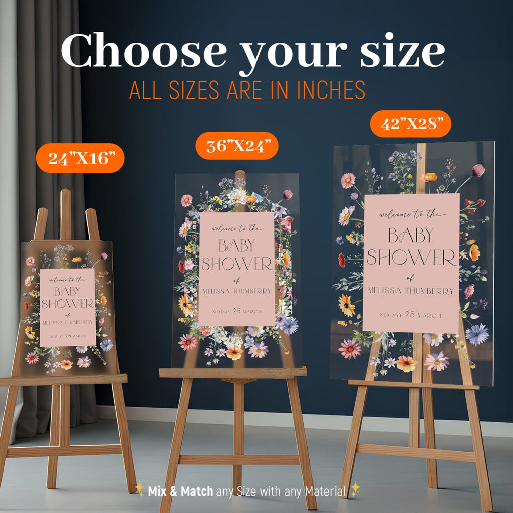 Wildflower Baby Shower Sign, Floral Baby Shower Sign, Wildflowers Baby Shower Decorations - SpeedyOrders