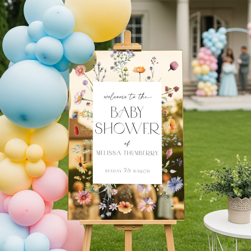 Wildflower Baby Shower Sign, Floral Baby Shower Sign, Wildflowers Baby Shower Decorations - SpeedyOrders