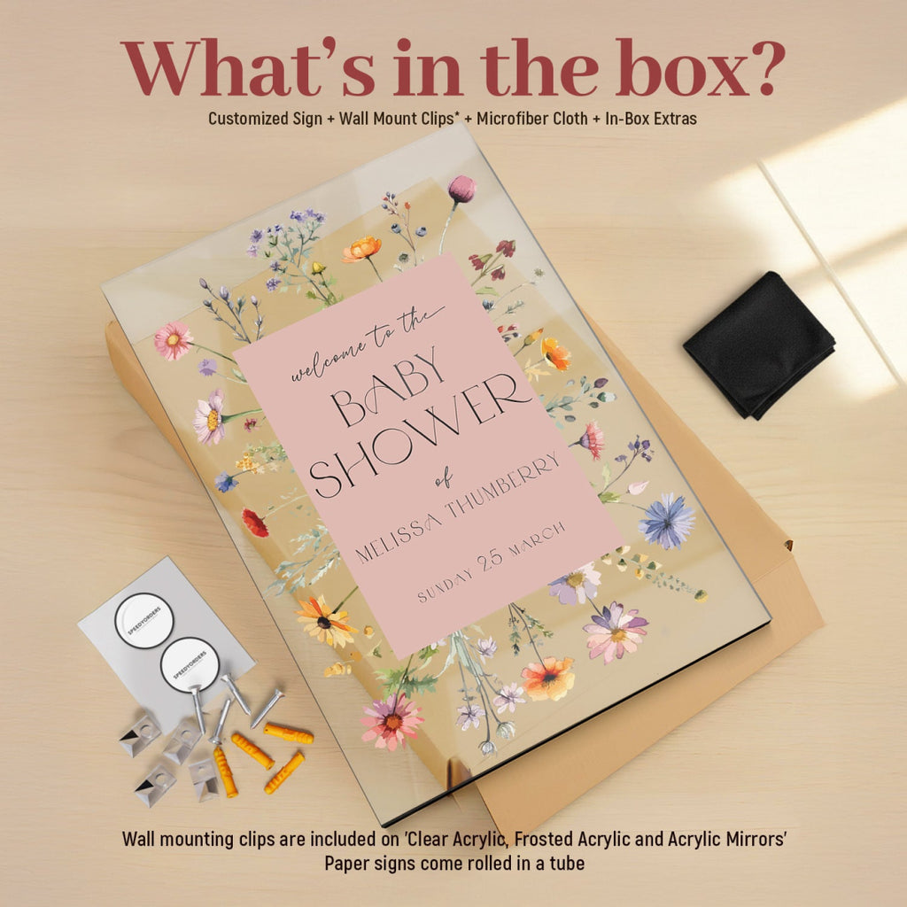 Wildflower Baby Shower Sign, Floral Baby Shower Sign, Wildflowers Baby Shower Decorations - SpeedyOrders