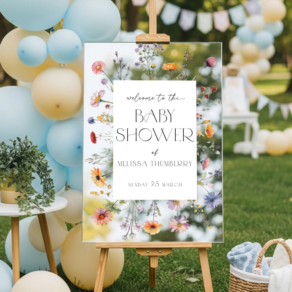 Wildflower Baby Shower Sign, Floral Baby Shower Sign, Wildflowers Baby Shower Decorations - SpeedyOrders