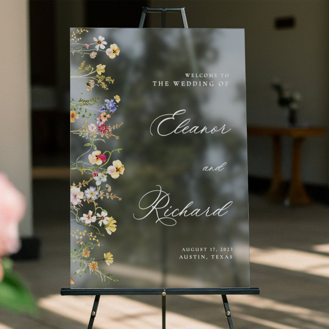 Wildflower Wedding Welcome Sign, Welcome to the Wedding Of Sign - SpeedyOrders