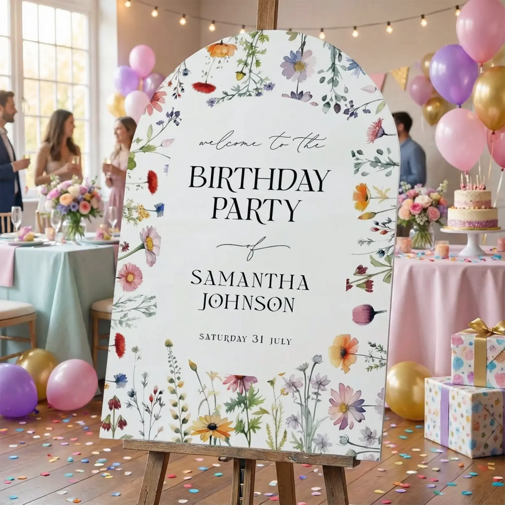 Wildflowers Birthday Sign, Wildflowers Birthday Party Sign - SpeedyOrders