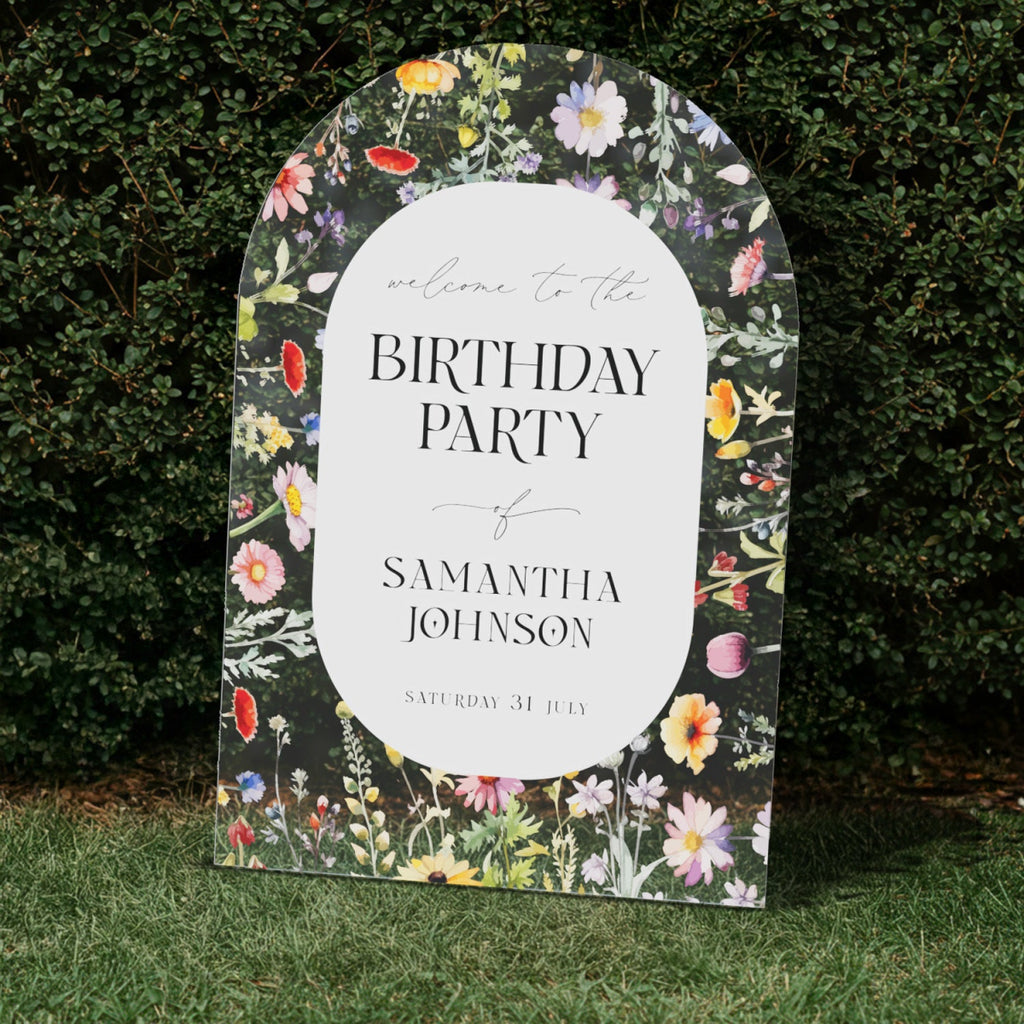 Wildflowers Birthday Sign, Wildflowers Birthday Party Sign - SpeedyOrders