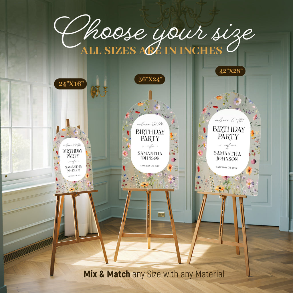 Wildflowers Birthday Sign, Wildflowers Birthday Party Sign - SpeedyOrders