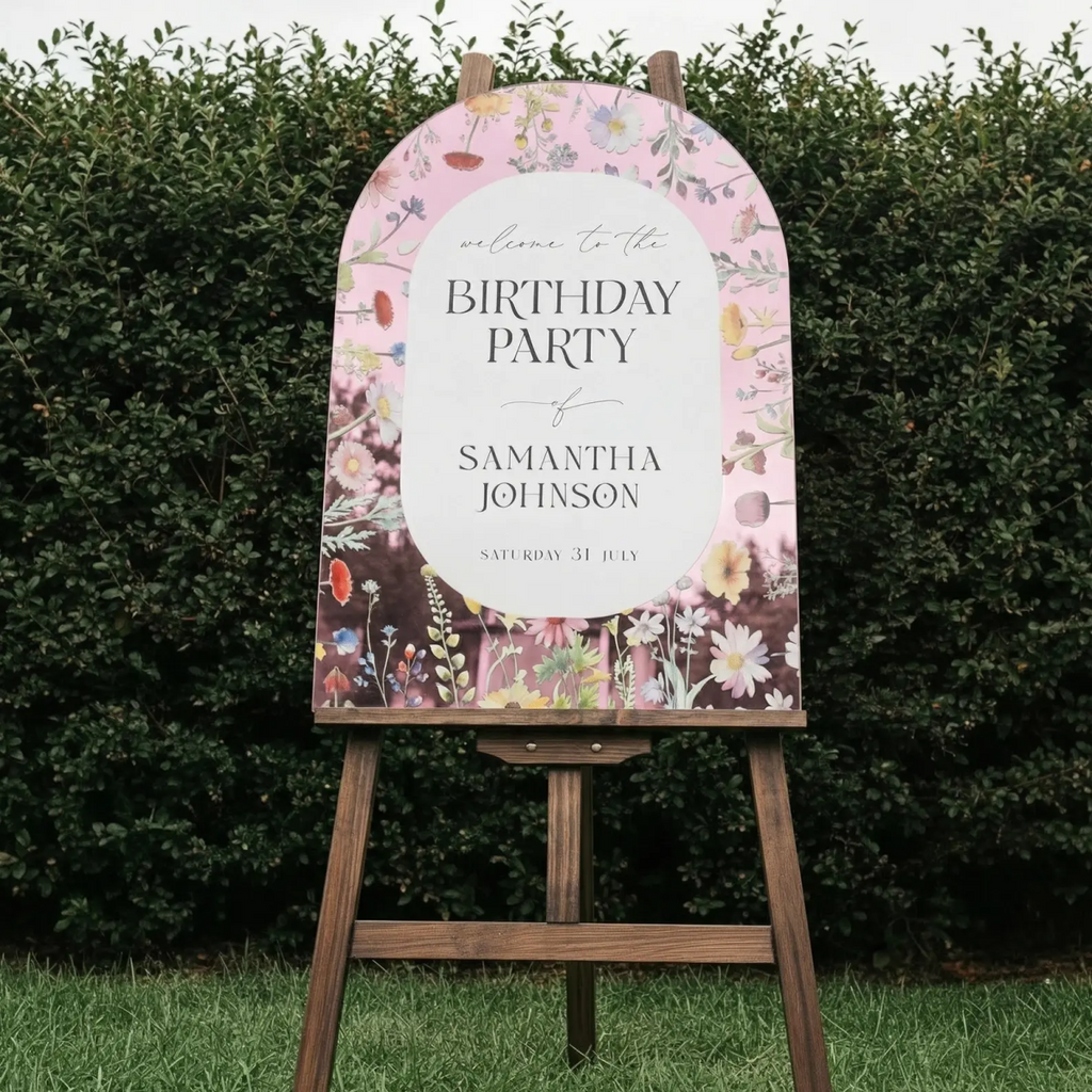 Wildflowers Birthday Sign, Wildflowers Birthday Party Sign - SpeedyOrders