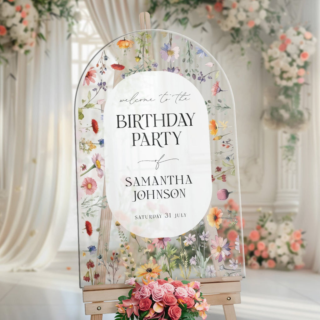 Wildflowers Birthday Sign, Wildflowers Birthday Party Sign - SpeedyOrders