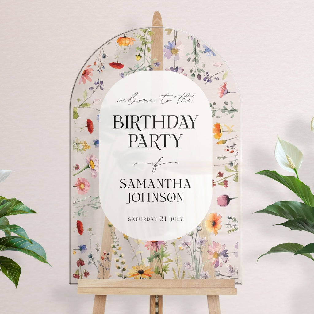 Wildflowers Birthday Sign, Wildflowers Birthday Party Sign - SpeedyOrders