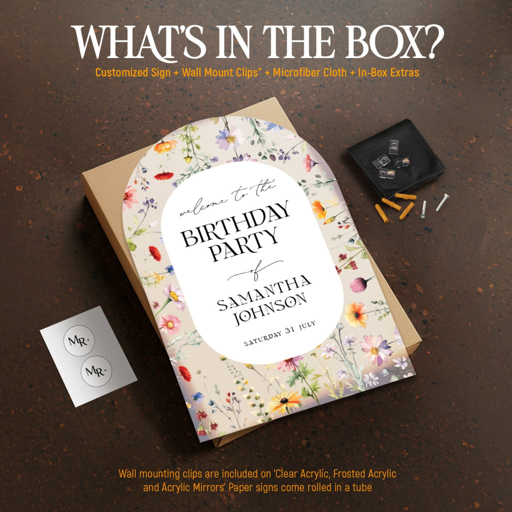 Wildflowers Birthday Sign, Wildflowers Birthday Party Sign - SpeedyOrders