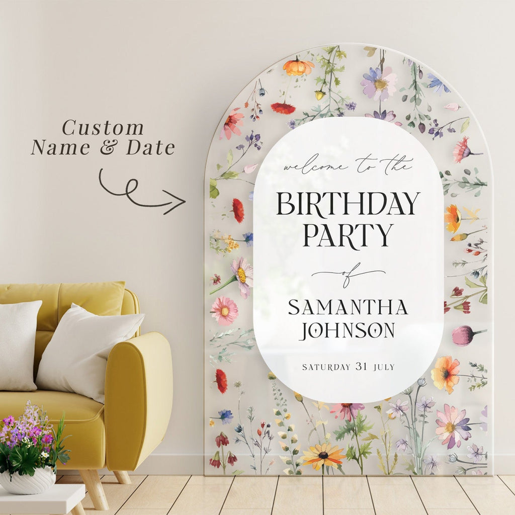 Wildflowers Birthday Sign, Wildflowers Birthday Party Sign - SpeedyOrders