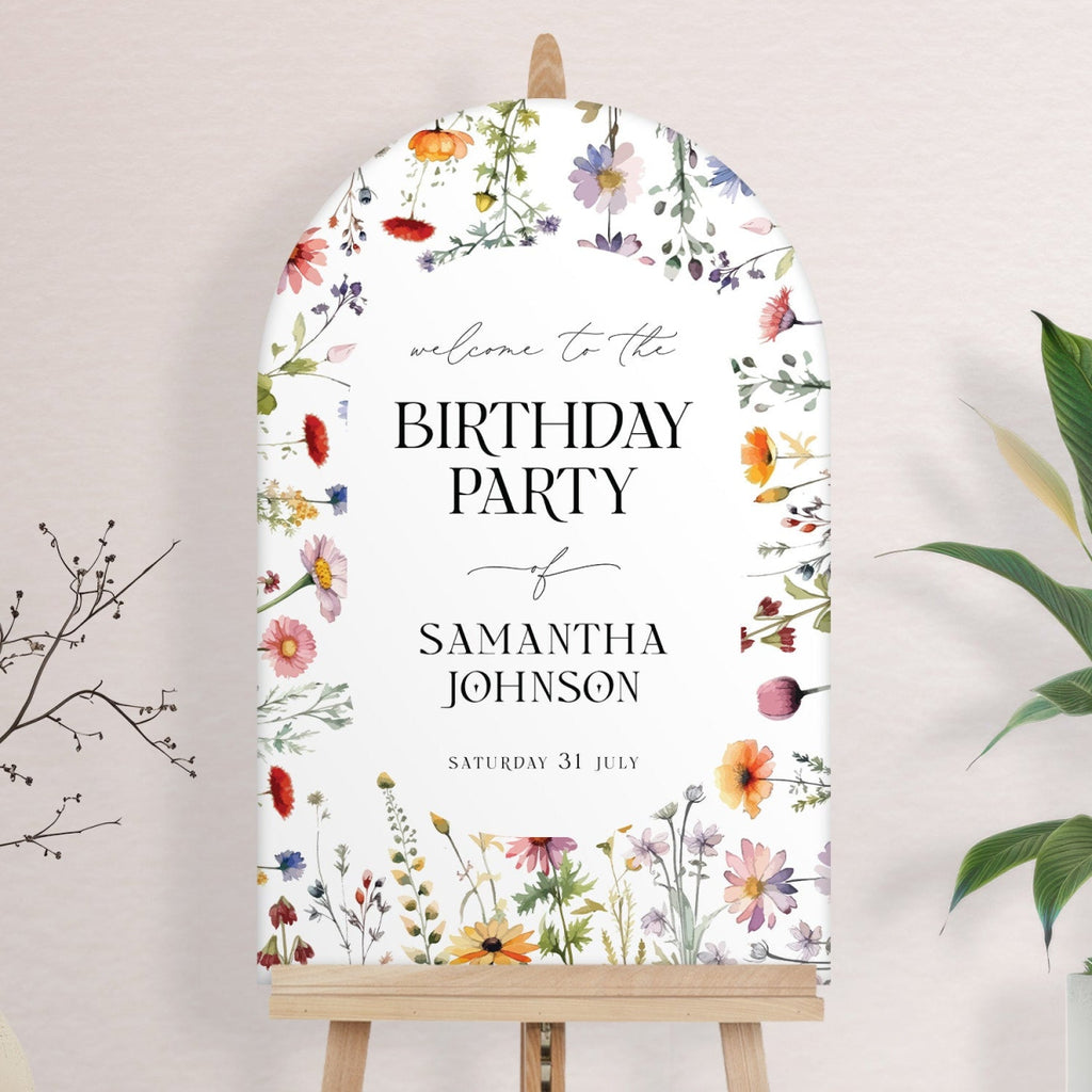 Wildflowers Birthday Sign, Wildflowers Birthday Party Sign - SpeedyOrders
