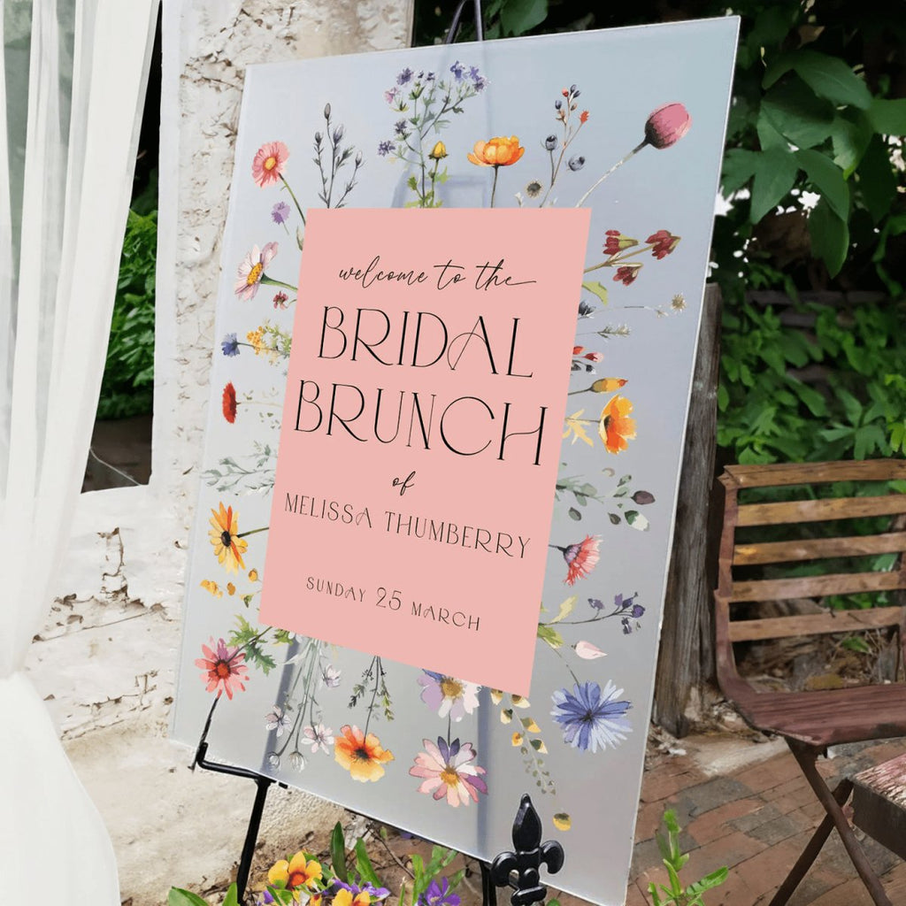 Wildflowers Bridal Brunch Sign, Floral Bridal Shower Welcome Sign - SpeedyOrders