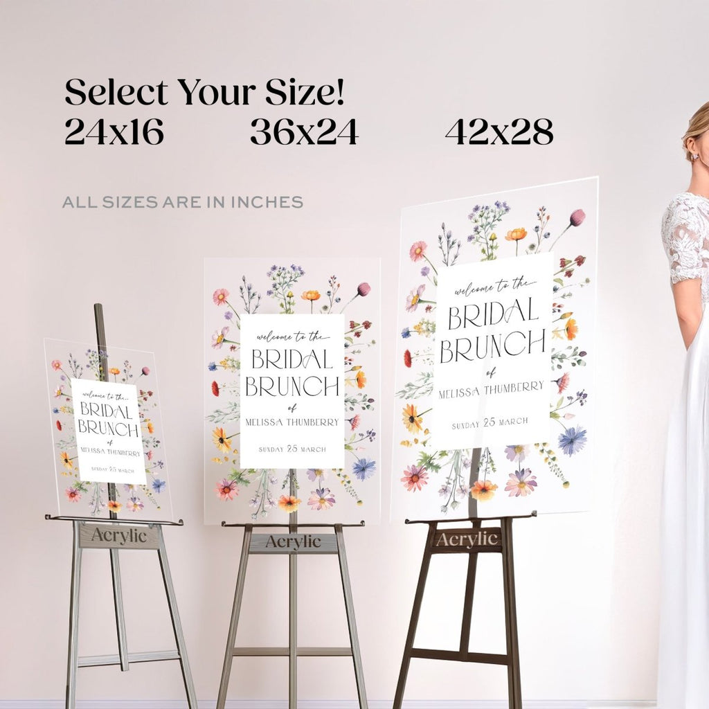 Wildflowers Bridal Brunch Wedding Sign, Floral Bridal Shower Welcome Sign - SpeedyOrders